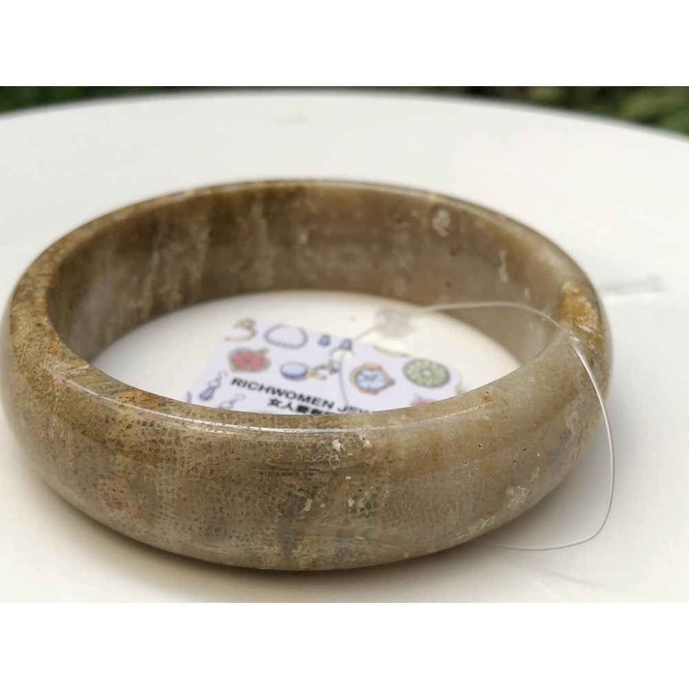 18.46圍天然玉石珊瑚玉菊花石手鐲玉鐲鐲子手環福鐲平安鐲珠寶玉石首飾飾品-細節圖5