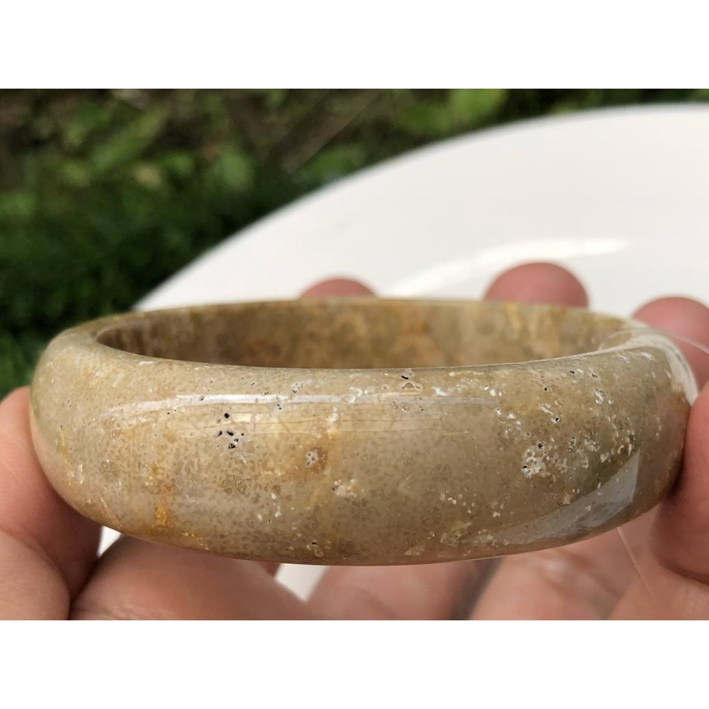 18.46圍天然玉石珊瑚玉菊花石手鐲玉鐲鐲子手環福鐲平安鐲珠寶玉石首飾飾品-細節圖7