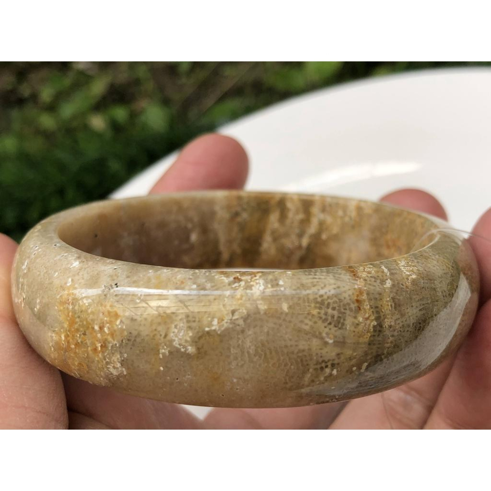 18.46圍天然玉石珊瑚玉菊花石手鐲玉鐲鐲子手環福鐲平安鐲珠寶玉石首飾飾品-細節圖8