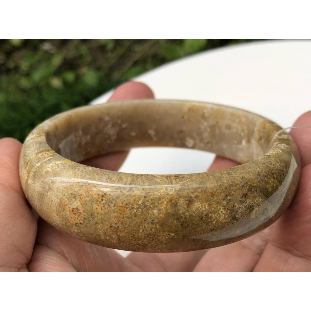 18.46圍天然玉石珊瑚玉菊花石手鐲玉鐲鐲子手環福鐲平安鐲珠寶玉石首飾飾品-細節圖9