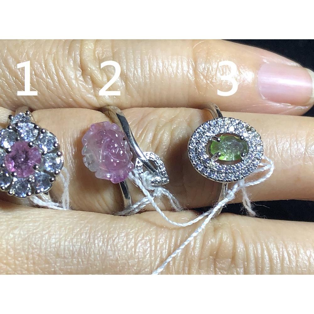 一號能轉象徵超會賺天然彩色寶石紅碧璽綠碧璽花戒指925銀戒指活圍可調珠寶寶石玉石首飾飾品-細節圖2