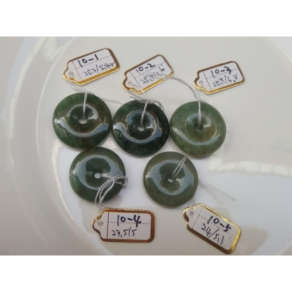 第10組天然緬甸玉A貨翡翠藍水油青飄紅翡平安扣墬子吊墬玉墬掛件珠寶玉石首飾飾品-細節圖2