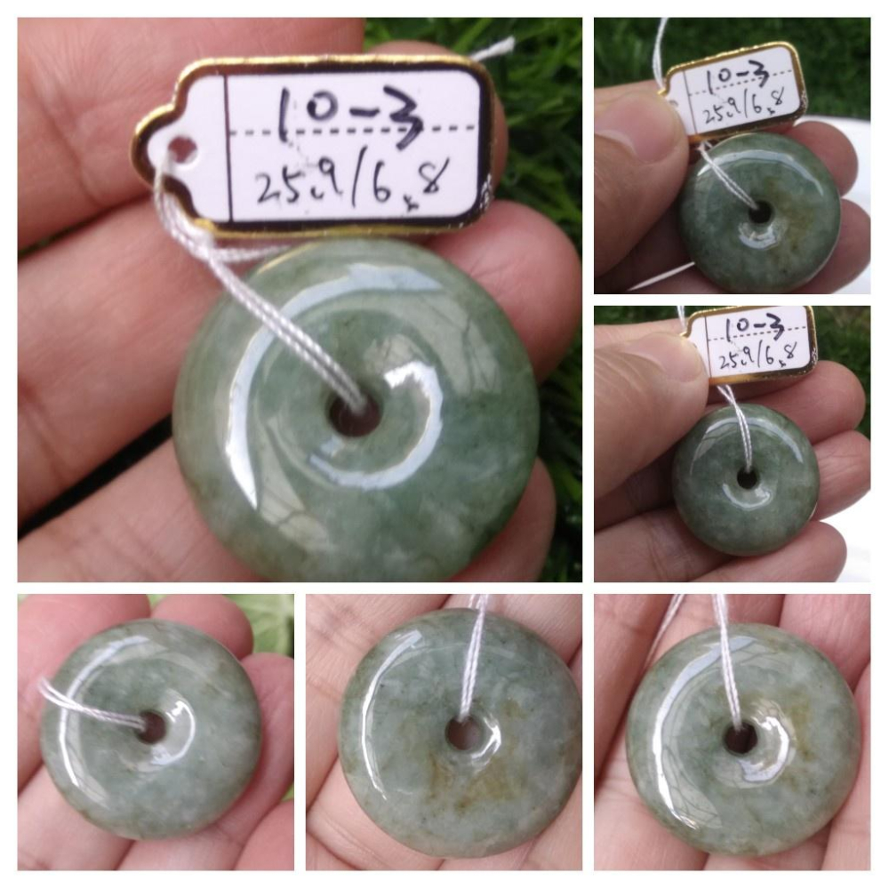 第10組天然緬甸玉A貨翡翠藍水油青飄紅翡平安扣墬子吊墬玉墬掛件珠寶玉石首飾飾品-細節圖6