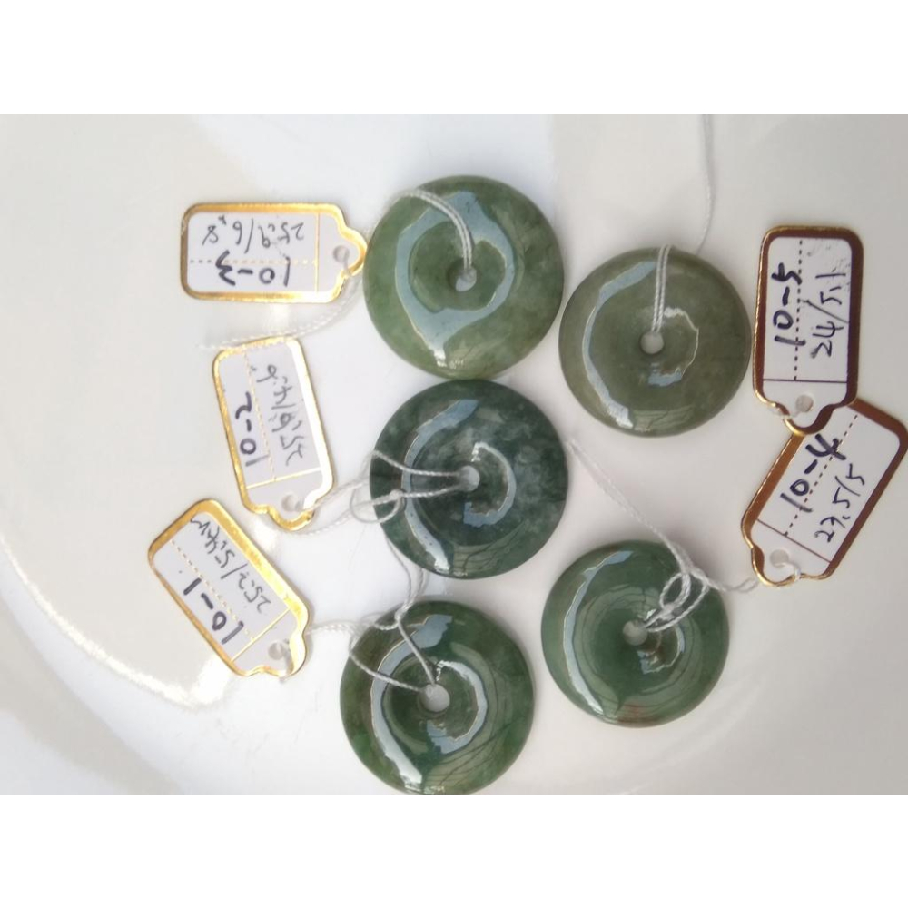 第10組天然緬甸玉A貨翡翠藍水油青飄紅翡平安扣墬子吊墬玉墬掛件珠寶玉石首飾飾品-細節圖9