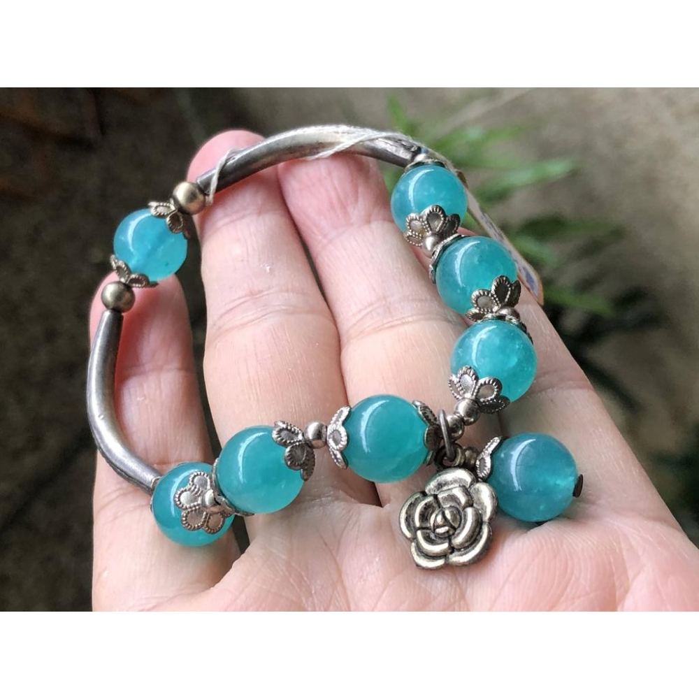 天然獨家設計款藏銀天河石單圈手鍊手串手環手珠10-19.5mm珠寶首飾飾品-細節圖9