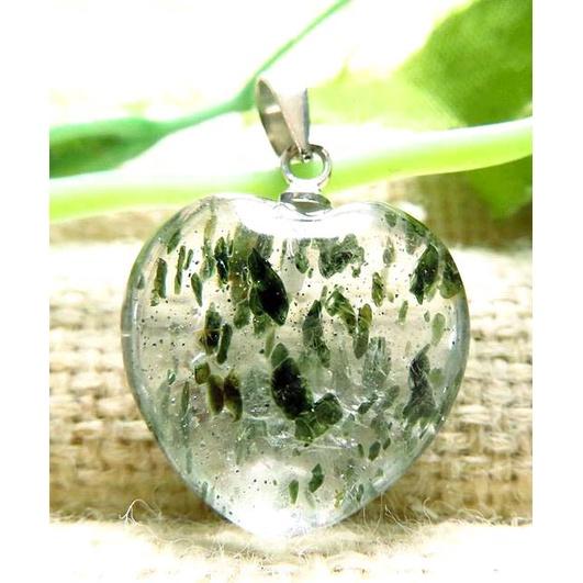 愛心天然水晶滿天星雲母收藏款雲母膠花極美顆粒吊墜掛飾掛墜墜子16.8*16.3*8.7mm/3.3g珠寶寶石玉石首飾飾品-細節圖2