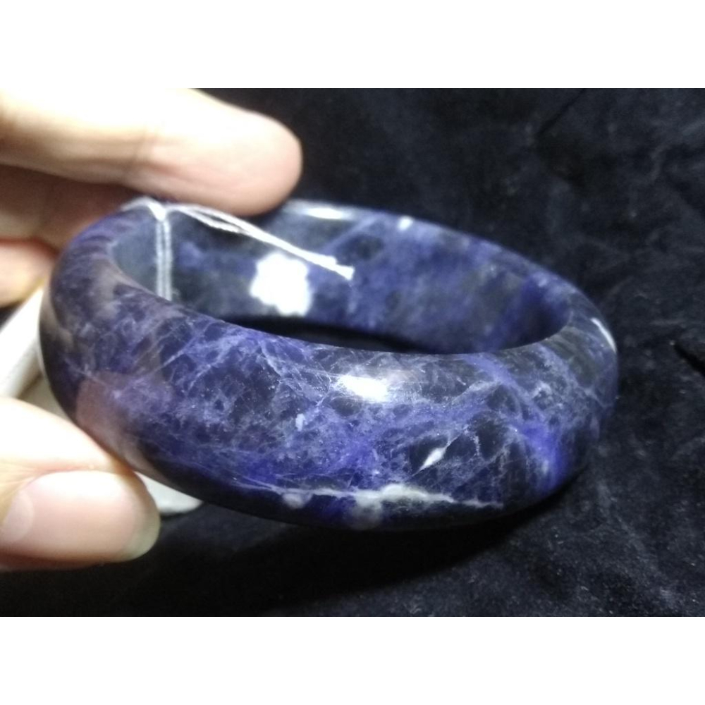 17.44圍天然寬板藍紋石藍紋玉手鐲玉鐲鐲子珠寶玉石首飾飾品-細節圖4