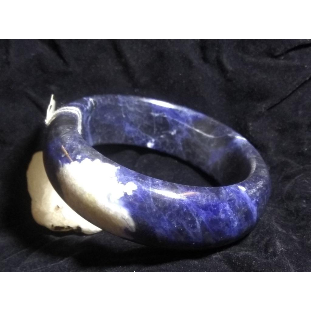 17.44圍天然寬板藍紋石藍紋玉手鐲玉鐲鐲子珠寶玉石首飾飾品-細節圖6