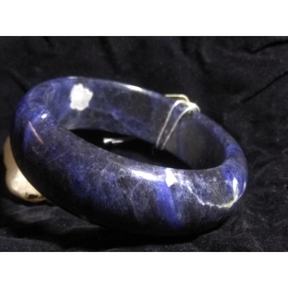 17.44圍天然寬板藍紋石藍紋玉手鐲玉鐲鐲子珠寶玉石首飾飾品-細節圖7