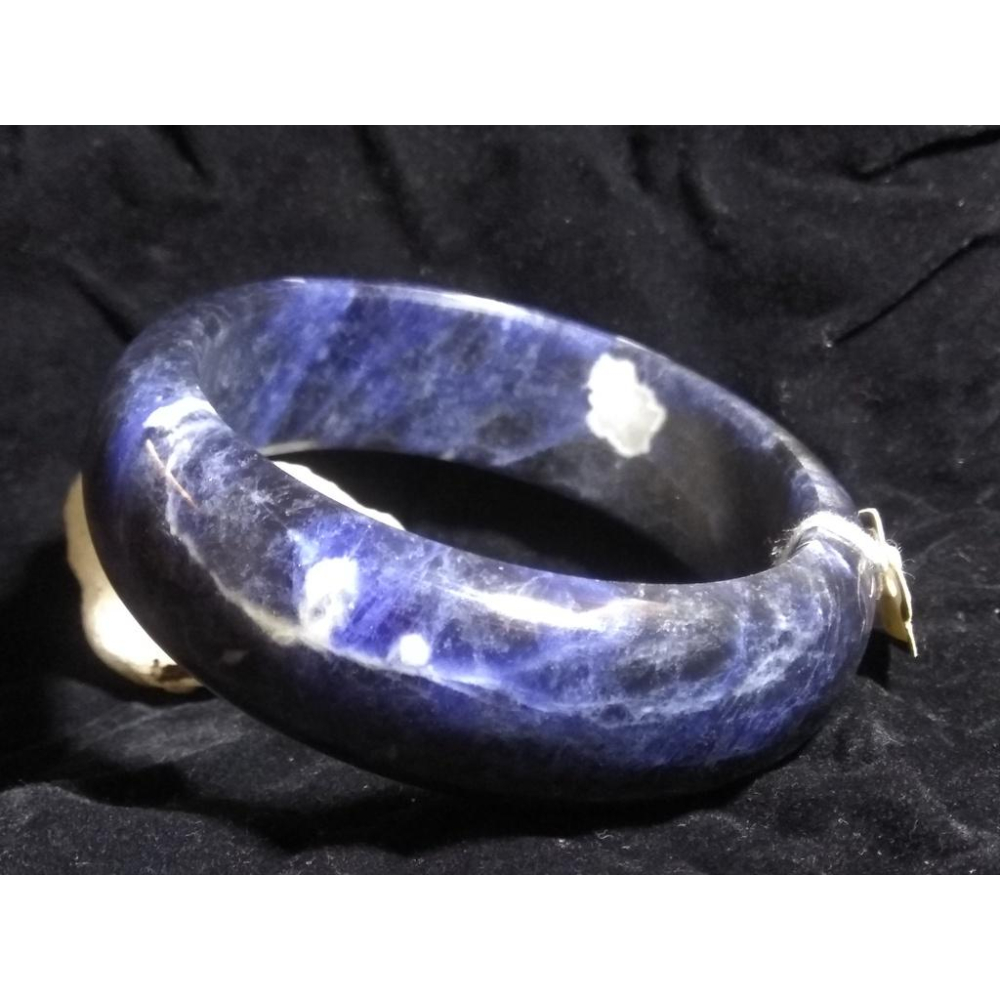 17.44圍天然寬板藍紋石藍紋玉手鐲玉鐲鐲子珠寶玉石首飾飾品-細節圖8