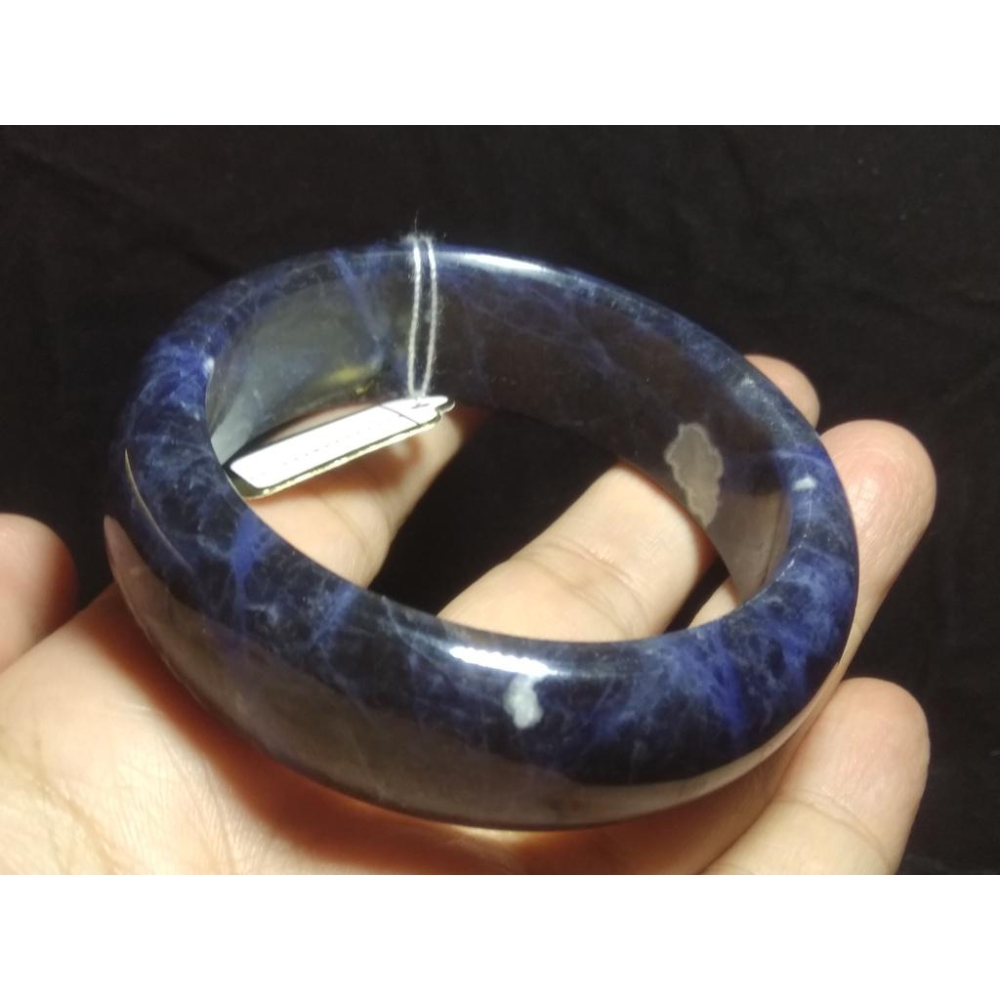 17.44圍天然寬板藍紋石藍紋玉手鐲玉鐲鐲子珠寶玉石首飾飾品-細節圖9
