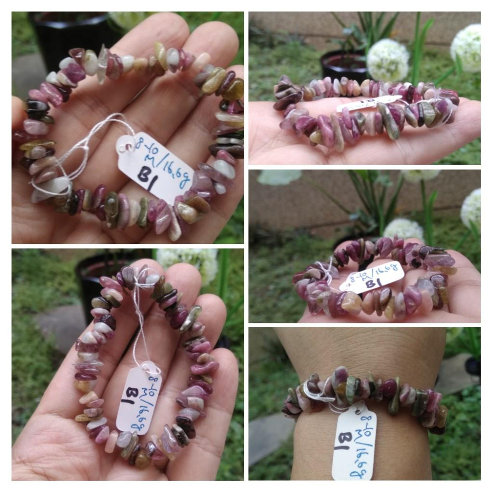 b彩色糖果扁珠不規則隨型項鍊電氣石西瓜碧璽手鍊手環手串任選其一珠寶寶石首飾飾品-細節圖3