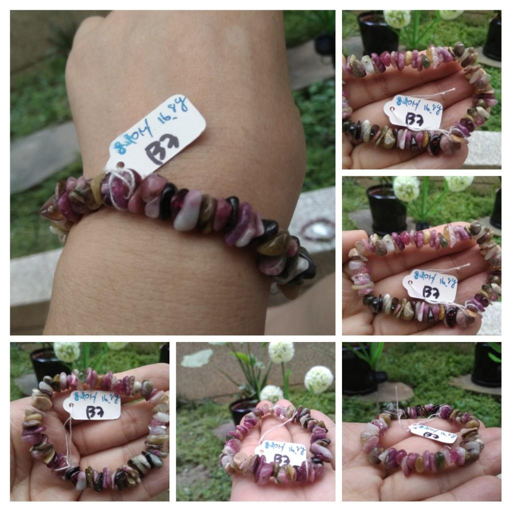 b彩色糖果扁珠不規則隨型項鍊電氣石西瓜碧璽手鍊手環手串任選其一珠寶寶石首飾飾品-細節圖4