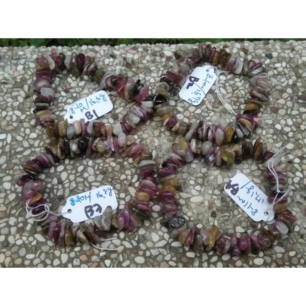 b彩色糖果扁珠不規則隨型項鍊電氣石西瓜碧璽手鍊手環手串任選其一珠寶寶石首飾飾品-細節圖6