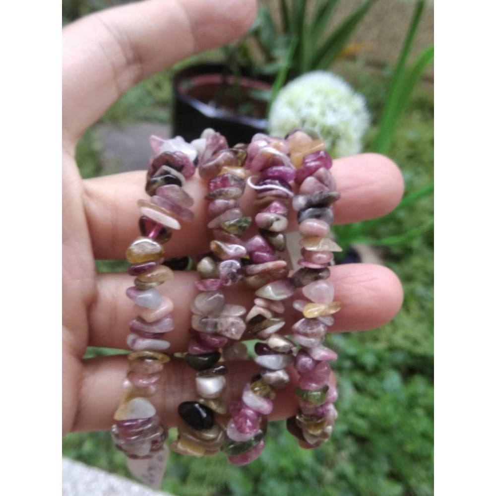 b彩色糖果扁珠不規則隨型項鍊電氣石西瓜碧璽手鍊手環手串任選其一珠寶寶石首飾飾品-細節圖7