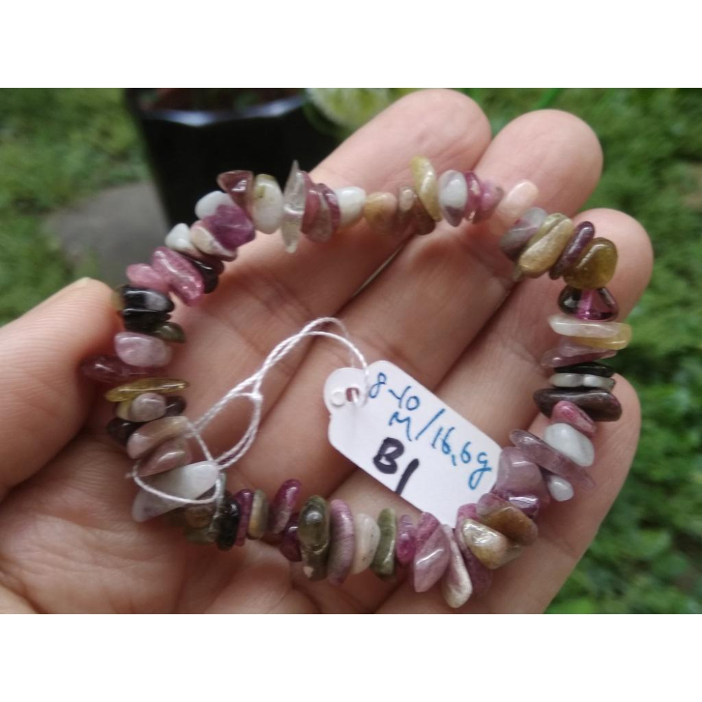 b彩色糖果扁珠不規則隨型項鍊電氣石西瓜碧璽手鍊手環手串任選其一珠寶寶石首飾飾品-細節圖9