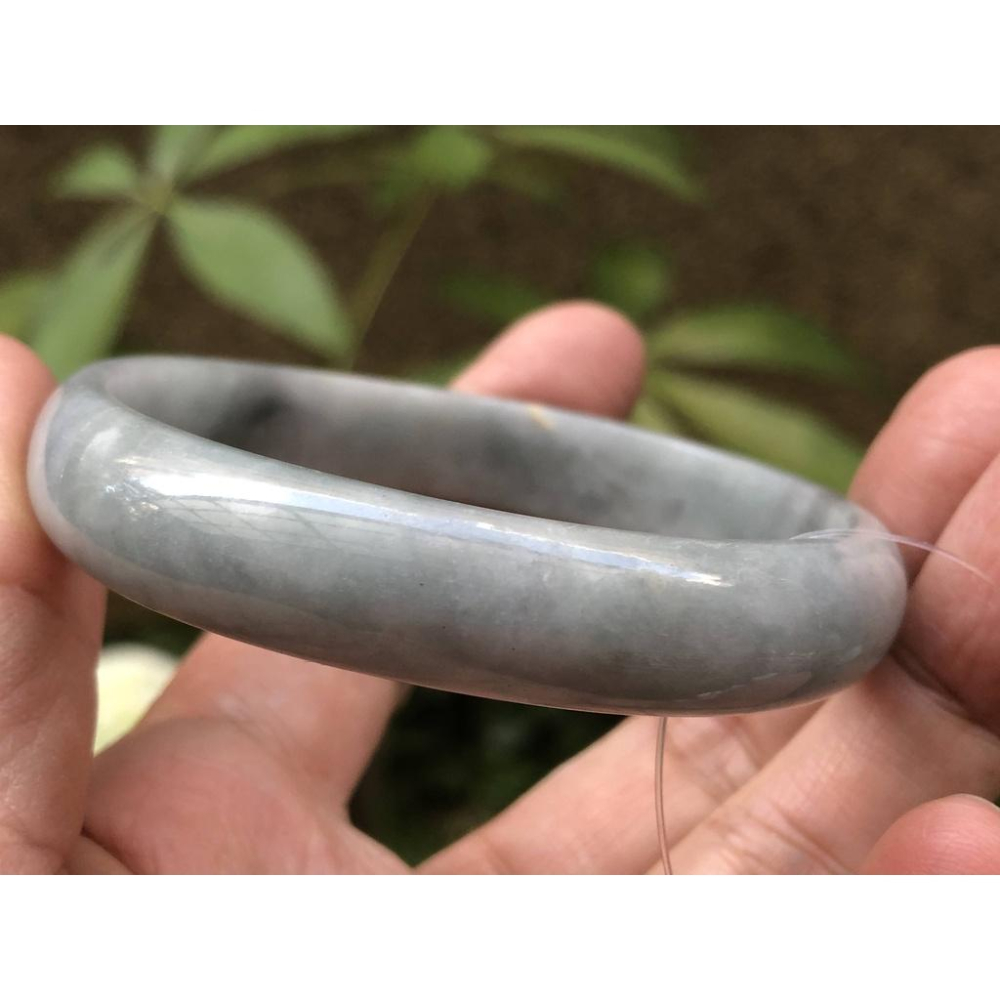 18.24圍天然玉石翡翠a貨緬甸玉硬玉冰烏雞灰紫手鐲玉鐲鐲子手環鐲珠寶玉石首飾飾品福鐲平安鐲扁口鐲-細節圖2