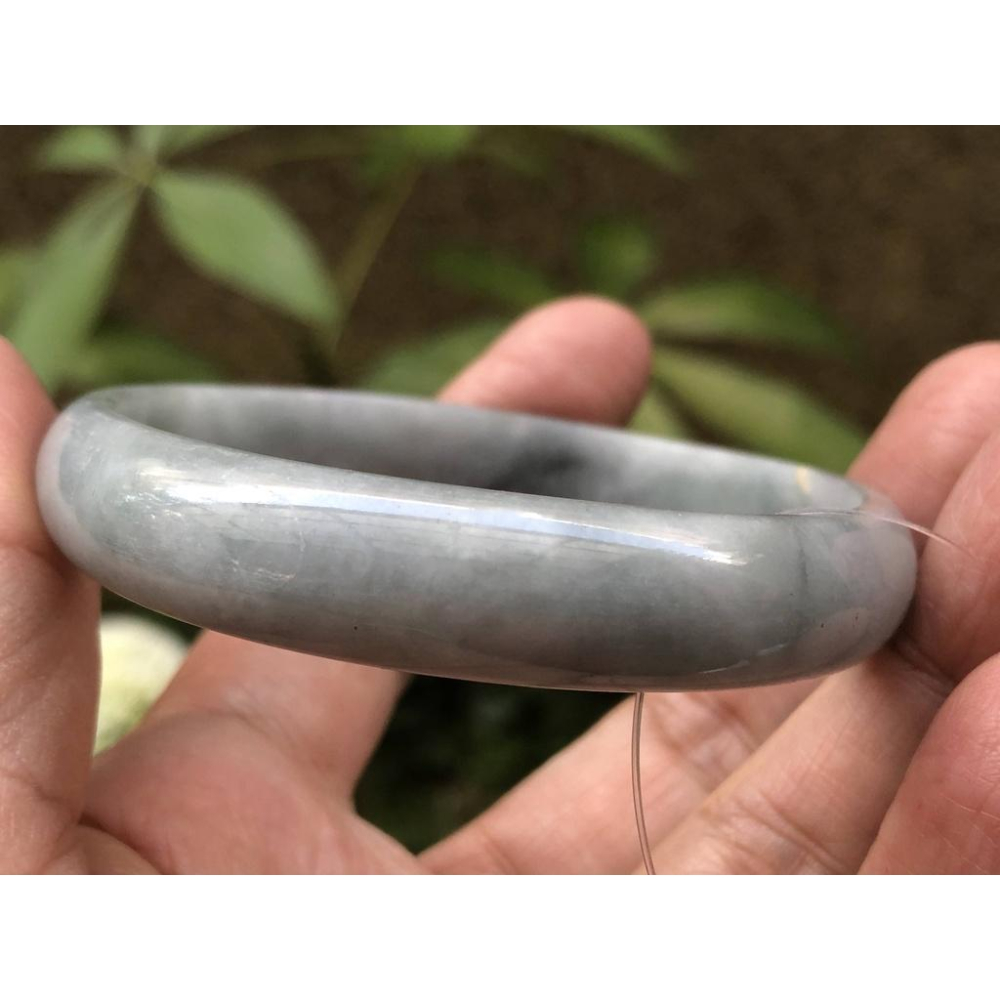 18.24圍天然玉石翡翠a貨緬甸玉硬玉冰烏雞灰紫手鐲玉鐲鐲子手環鐲珠寶玉石首飾飾品福鐲平安鐲扁口鐲-細節圖3