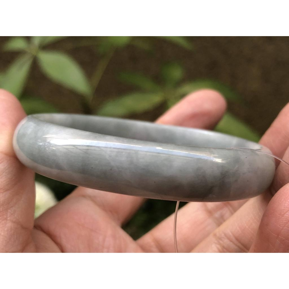 18.24圍天然玉石翡翠a貨緬甸玉硬玉冰烏雞灰紫手鐲玉鐲鐲子手環鐲珠寶玉石首飾飾品福鐲平安鐲扁口鐲-細節圖4