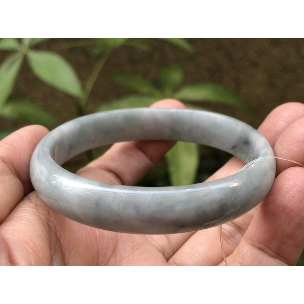 18.24圍天然玉石翡翠a貨緬甸玉硬玉冰烏雞灰紫手鐲玉鐲鐲子手環鐲珠寶玉石首飾飾品福鐲平安鐲扁口鐲-細節圖5