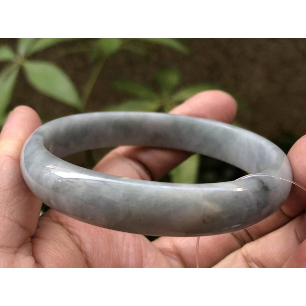 18.24圍天然玉石翡翠a貨緬甸玉硬玉冰烏雞灰紫手鐲玉鐲鐲子手環鐲珠寶玉石首飾飾品福鐲平安鐲扁口鐲-細節圖6