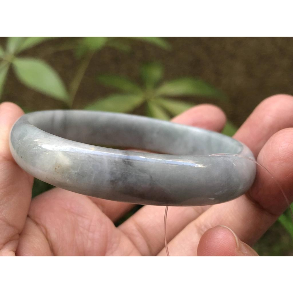 18.24圍天然玉石翡翠a貨緬甸玉硬玉冰烏雞灰紫手鐲玉鐲鐲子手環鐲珠寶玉石首飾飾品福鐲平安鐲扁口鐲-細節圖7