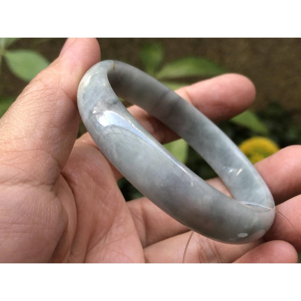 18.24圍天然玉石翡翠a貨緬甸玉硬玉冰烏雞灰紫手鐲玉鐲鐲子手環鐲珠寶玉石首飾飾品福鐲平安鐲扁口鐲-細節圖8