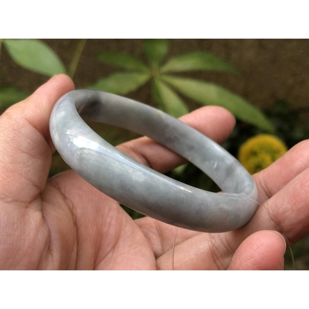 18.24圍天然玉石翡翠a貨緬甸玉硬玉冰烏雞灰紫手鐲玉鐲鐲子手環鐲珠寶玉石首飾飾品福鐲平安鐲扁口鐲-細節圖9