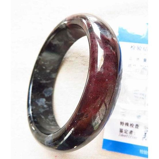 17.89圍(18圍)藍針明顯（見證書）*藍針石榴石共生礦*極美石榴石手鐲81g不附證書-細節圖3