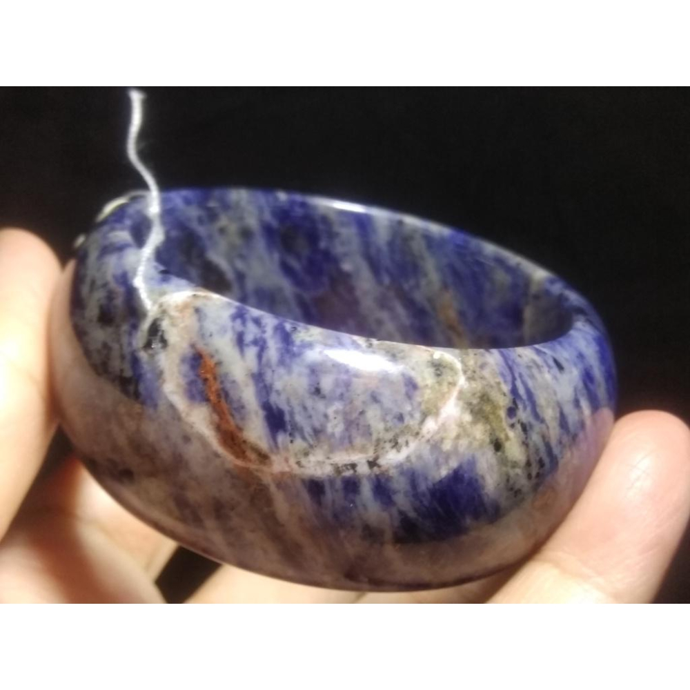 17.6圍天然寬版福鐲助睡眠超美紅藍紋路藍紋石藍紋玉手鐲玉鐲鐲子珠寶玉石首飾飾品-細節圖7