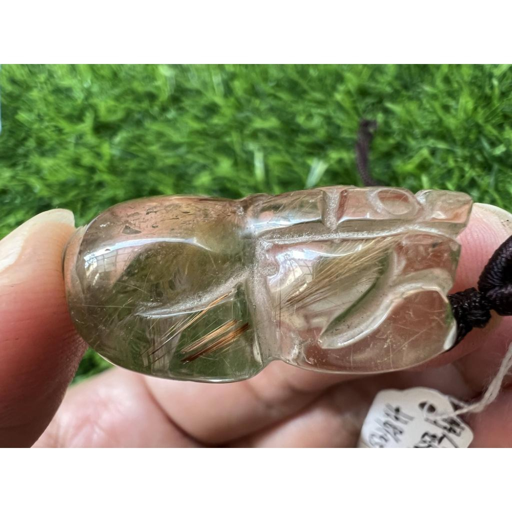 超美水晶透體雲母片紅髮晶鈦晶綠幽靈花幽靈貔貅掛墬吊墬墬子項鍊掛件珠寶寶石首飾飾品-細節圖4