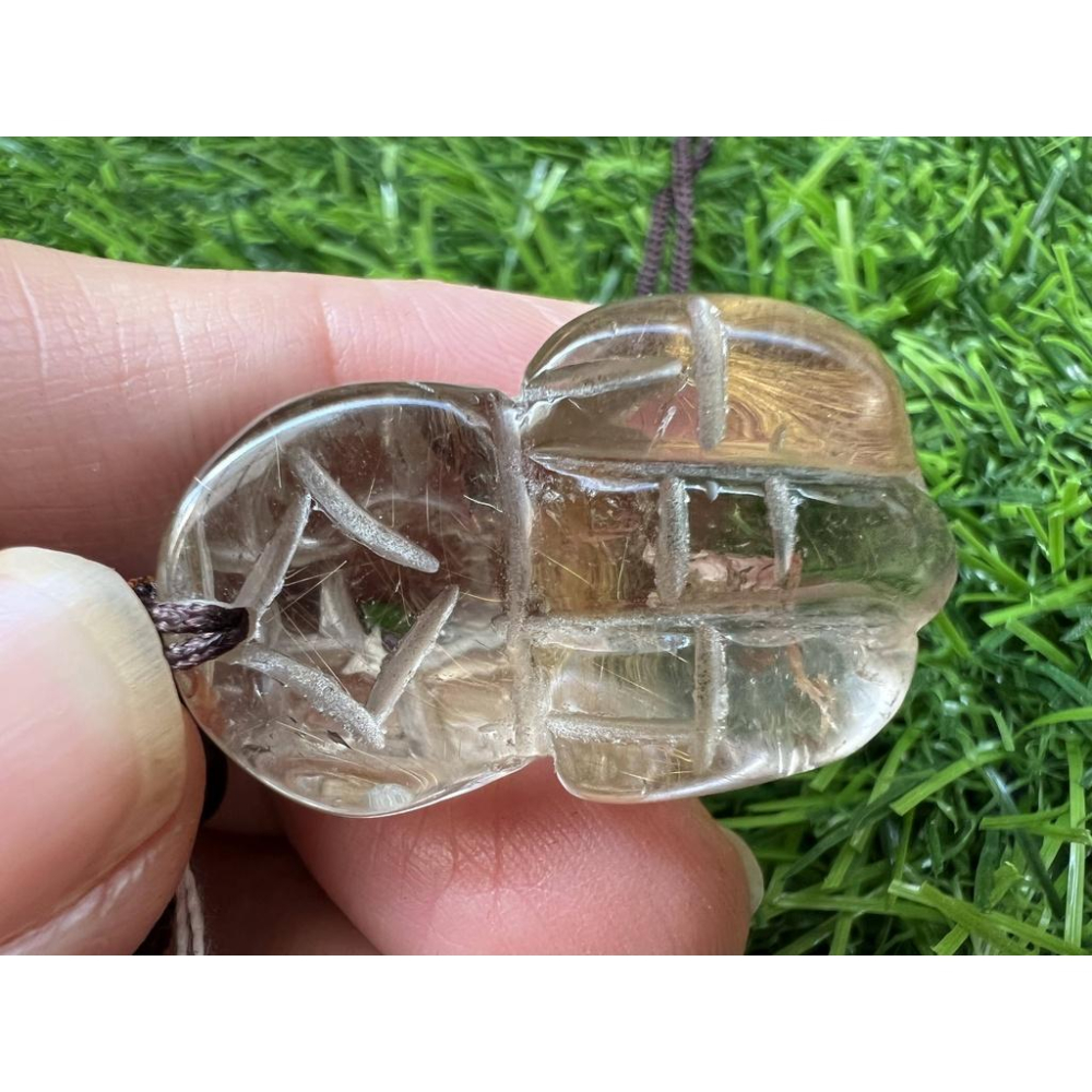 超美水晶透體雲母片紅髮晶鈦晶綠幽靈花幽靈貔貅掛墬吊墬墬子項鍊掛件珠寶寶石首飾飾品-細節圖9