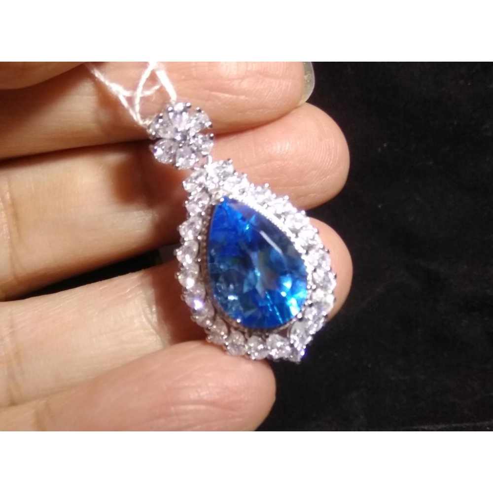 超大拓帕石托帕石吊墜大晶體靚麗刻面吊墜墬子項鍊15*10mm珠寶首飾彩色寶石首飾飾品寶石彩寶-細節圖3