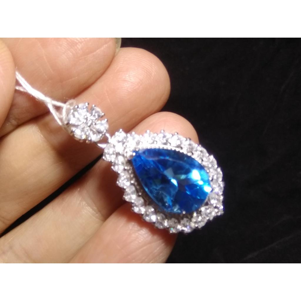 超大拓帕石托帕石吊墜大晶體靚麗刻面吊墜墬子項鍊15*10mm珠寶首飾彩色寶石首飾飾品寶石彩寶-細節圖6