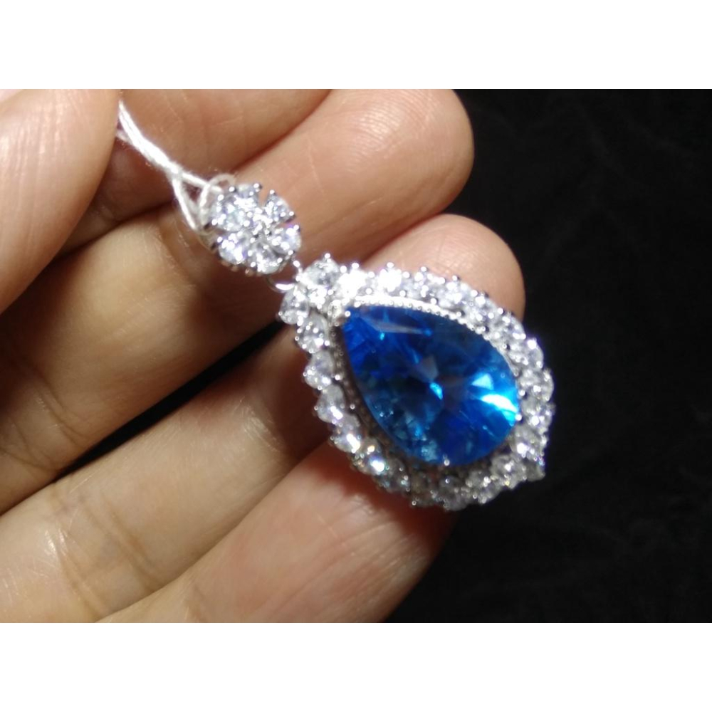 超大拓帕石托帕石吊墜大晶體靚麗刻面吊墜墬子項鍊15*10mm珠寶首飾彩色寶石首飾飾品寶石彩寶-細節圖8