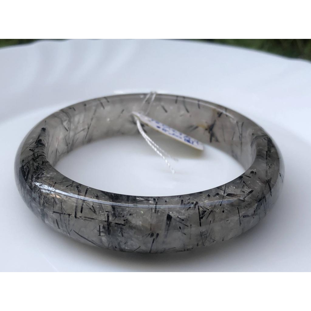 18.62圍滿絲黑板鈦天然黑髮晶黑鈦晶水晶手鐲鐲子玉鐲手環招財珠寶玉石首飾飾品-細節圖6