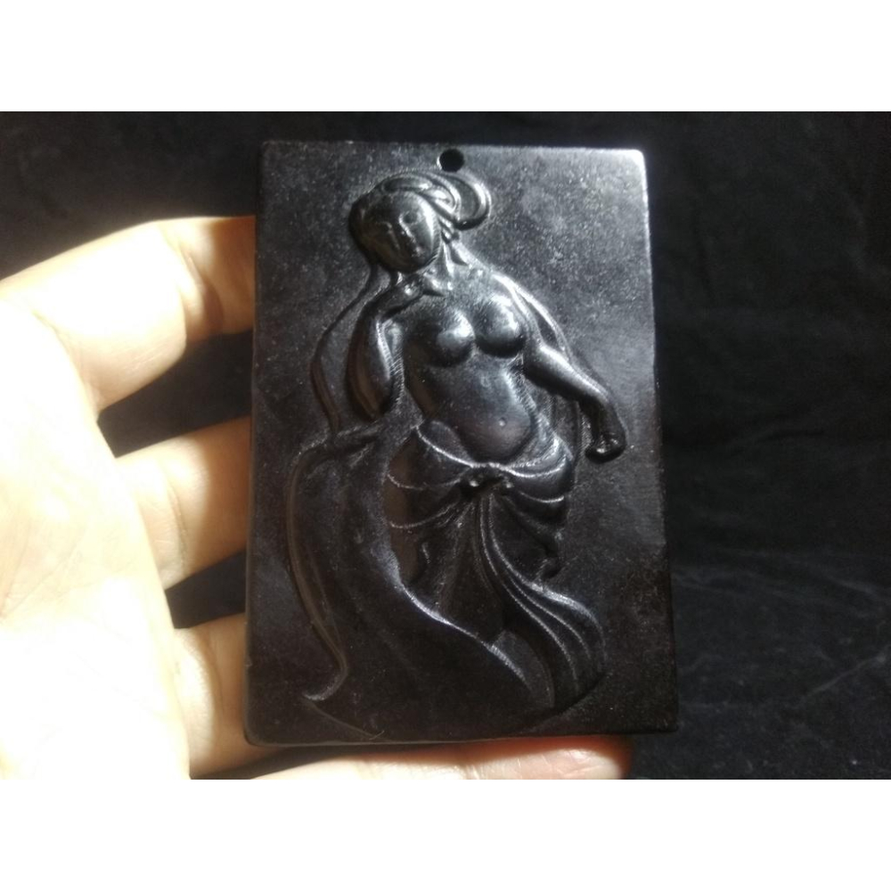 紅山文化隕石隕鐵西藏收珍寶級文玩赤裸美女手把件把玩件新疆墨玉超大件80*54.5*12.4mm-細節圖4