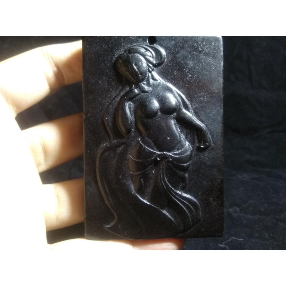 紅山文化隕石隕鐵西藏收珍寶級文玩赤裸美女手把件把玩件新疆墨玉超大件80*54.5*12.4mm-細節圖9