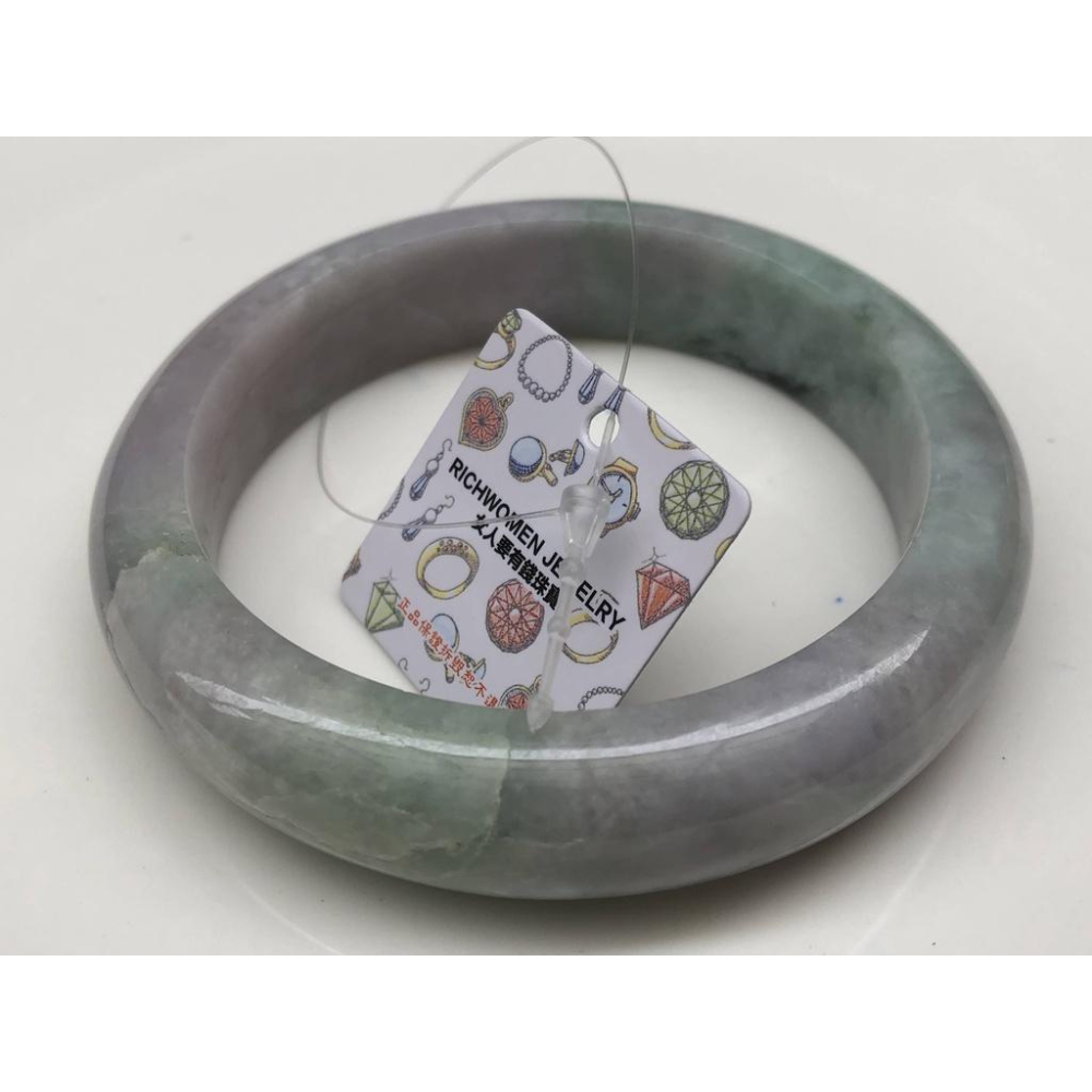 19.51圍天然玉石翡翠a貨緬甸玉硬玉三彩冰糯種春帶彩紫羅蘭手鐲玉鐲鐲子手環福鐲平安鐲珠寶首飾飾品-細節圖7