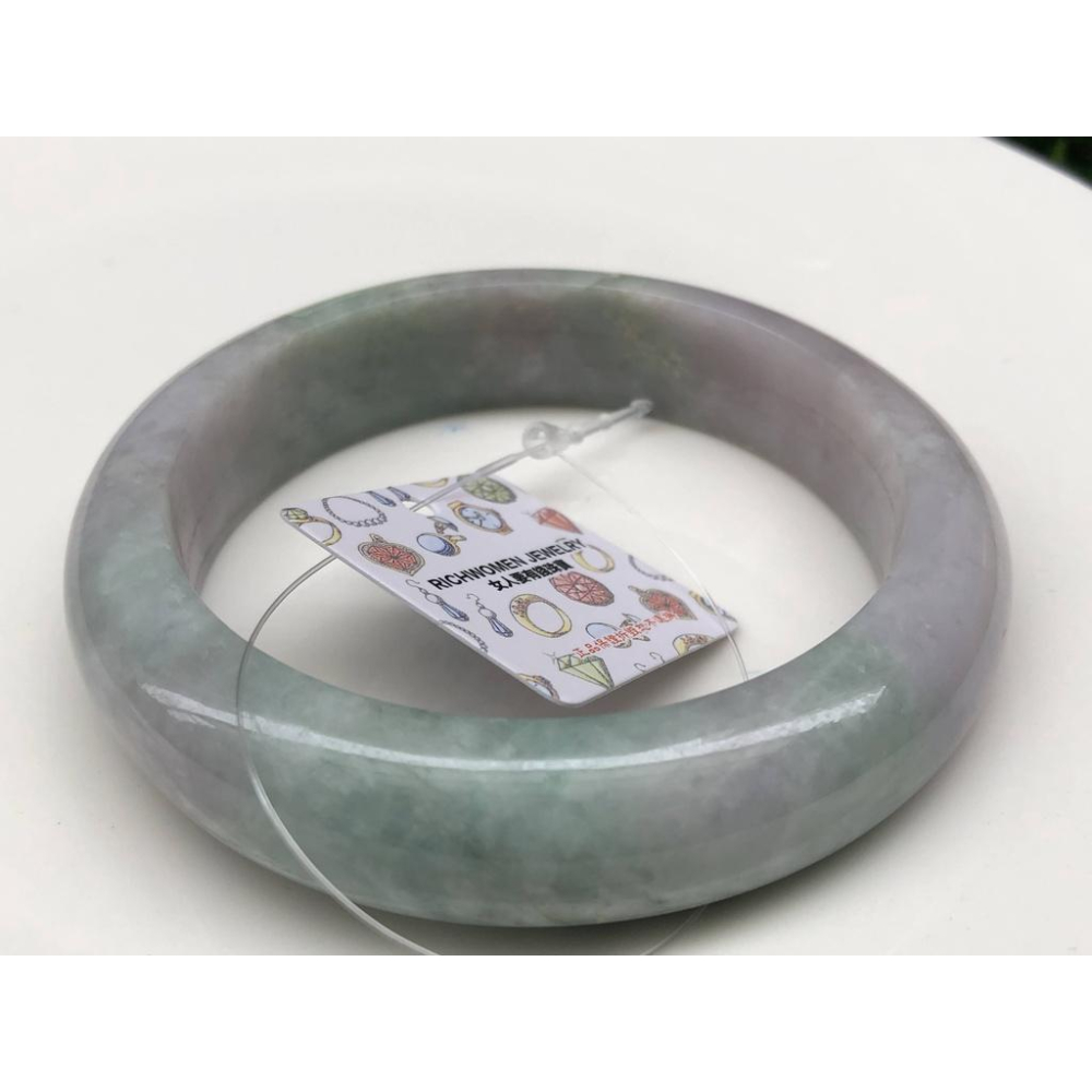 19.51圍天然玉石翡翠a貨緬甸玉硬玉三彩冰糯種春帶彩紫羅蘭手鐲玉鐲鐲子手環福鐲平安鐲珠寶首飾飾品-細節圖8