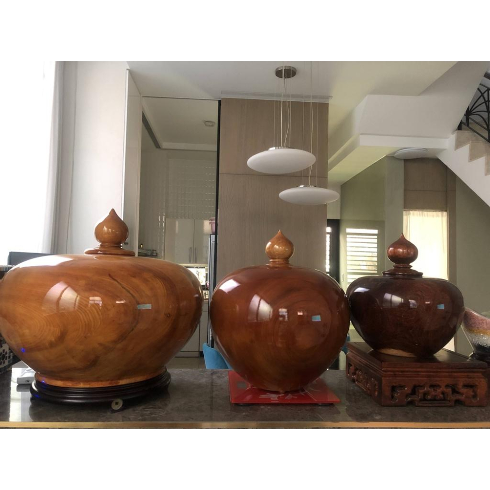 台灣檜木越南檜木聚寶盆雙色紫檀帶財眼財位擺件招財-細節圖2