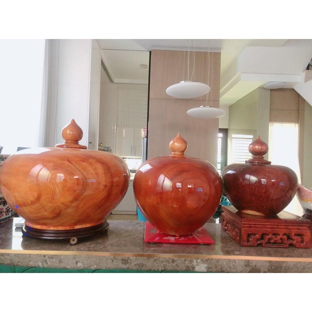 台灣檜木越南檜木聚寶盆雙色紫檀帶財眼財位擺件招財-細節圖3