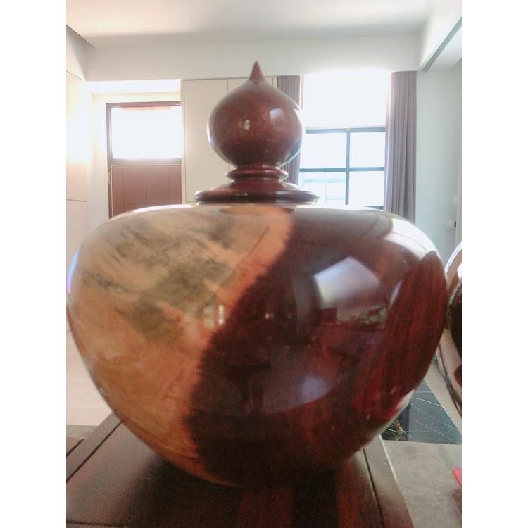 台灣檜木越南檜木聚寶盆雙色紫檀帶財眼財位擺件招財-細節圖9