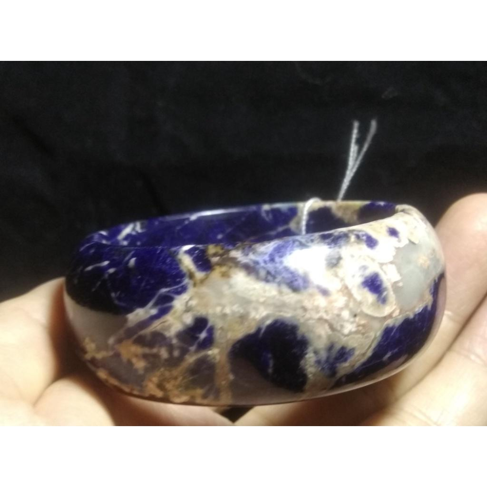 16.65圍天然寬版福鐲助睡眠超美紅藍紋路藍紋石藍紋玉手鐲玉鐲鐲子珠寶玉石首飾飾品-細節圖3