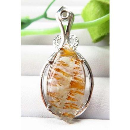 天然水晶三輪骨幹紫鈦吊墜掛飾掛墜墜子925銀鑲20*10.2*3mm珠寶寶石玉石首飾飾品-細節圖2