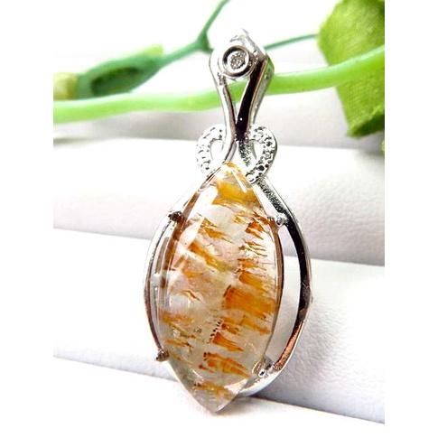 天然水晶三輪骨幹紫鈦吊墜掛飾掛墜墜子925銀鑲20*10.2*3mm珠寶寶石玉石首飾飾品-細節圖4