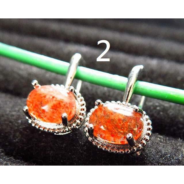 螢光種老料天然水晶金草莓耳釘耳環耳飾耳鈎耳針925銀鑲嵌8*6mm珠寶首飾彩色寶石首飾飾品兩號任選其一-細節圖5