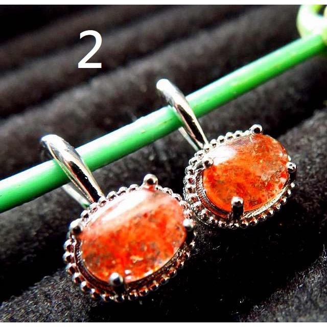 螢光種老料天然水晶金草莓耳釘耳環耳飾耳鈎耳針925銀鑲嵌8*6mm珠寶首飾彩色寶石首飾飾品兩號任選其一-細節圖6