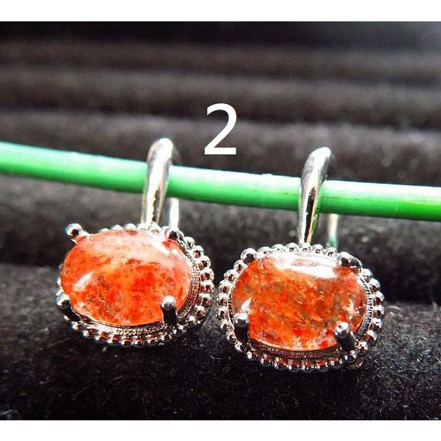 螢光種老料天然水晶金草莓耳釘耳環耳飾耳鈎耳針925銀鑲嵌8*6mm珠寶首飾彩色寶石首飾飾品兩號任選其一-細節圖7