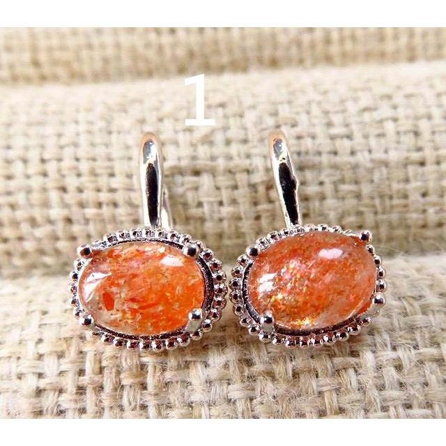 螢光種老料天然水晶金草莓耳釘耳環耳飾耳鈎耳針925銀鑲嵌8*6mm珠寶首飾彩色寶石首飾飾品兩號任選其一-細節圖8